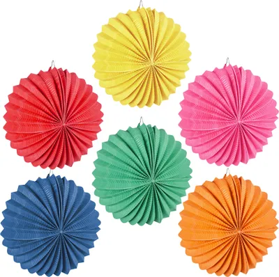 Image de Décoration à suspendre Set de 12 lampions multicolores 22cm - taille unique