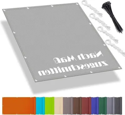 Produktbild von Famanu Sonnensegel wasserdicht rechteckig 2x1m - hellgrau - Ösen - Sonnenschutz - Balkon Terrasse - Segeltuch