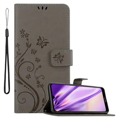 Obrázok produktu pre Cadorabo kryt pre Huawei Y6 2019 ochranný kryt v sivej farbe ochranný kryt kryt mobilného telefónu obal kvety kvetinový obal