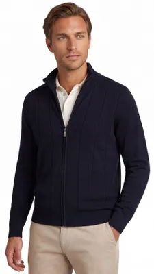 Produktbild von Bugatti Strickjacke gestreift dunkelblau