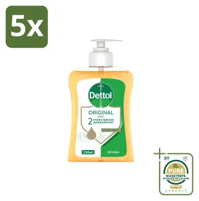 Obrázok produktu pre 5 ks antibakteriálneho mydla na ruky Dettol Original - 250 ml - balenie