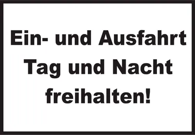 Produktbild von Ein- und Ausfahrt Tag und Nacht freihalten Schild A3 (297x420mm)