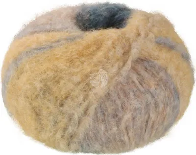 Produktbild von Lana Grossa GIGANTE MULTI 50 g Voluminöses Alpakagarn mit Effektstruktur im farbenfrohen Ringelmix 150 m  Farbe 101 - Graublau/Beige/Graurot/Mandarin/Petrolgrün/Graugelb