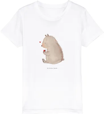 Produktbild von Mr. & Mrs. Panda Kleinkinder T-Shirt Bär Marienkäfer 9-11 Jahre (134/146) - Weiß - Geschenk, Kinder Bio, Teenager, Freiheit, Teddy, Motivation, Liebe, Kindershirt