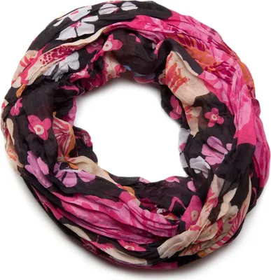 Produktbild von styleBREAKER Loop Schlauchschal mit buntem Blumen Allover Print | Leichter Sommer Schal aus Viskose | Weich fließendes Halstuch für Damen | Floral gemustert im Trenddesign