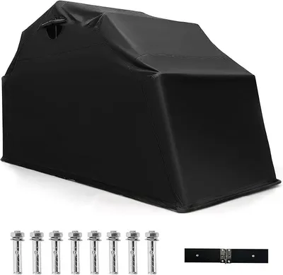 Immagine prodotto di Telo protettivo per moto da esterno, coprimoto impermeabile e resistente alle intemperie invernali, struttura di copertura per moto realizzata in tessuto Oxford e con telaio in metallo, telo protettivo per moto, scooter, ciclomotori e scooter