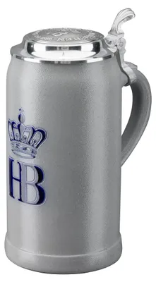 Bierkrug aus Keramik, 1 Liter, salzglasiert, handgefertigt