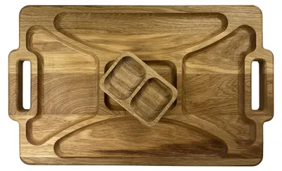 Holz-Servierplatte 48x29 cm mit abnehmbarer Schale