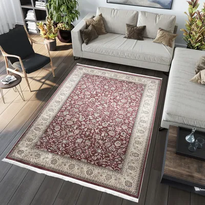 Produktbild von Teppich Fransen Wohnzimmer Schlafzimmer Kurzflor Modern Design  Grau Braun Beige 80 x 150 cm