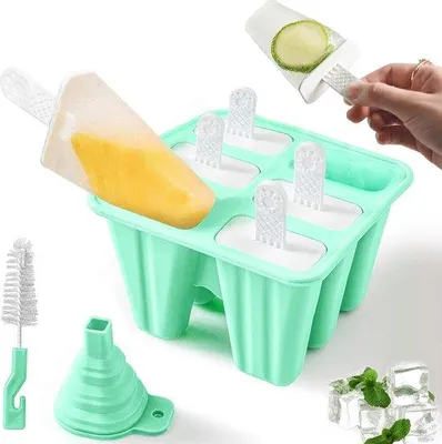 Produktbild von Famanu Silikon-Eisformen Set mit 6 Fächern - BPA-frei, wiederverwendbar