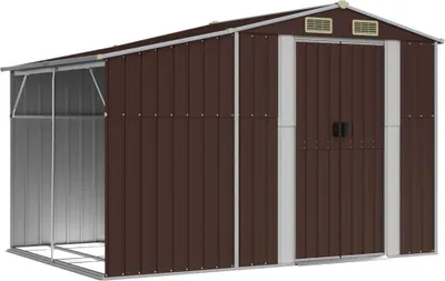 Obrázok produktu pre vidaXL Záhradný prístrešok Brown 277x192,5x179 cm Pozinkovaná oceľ