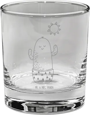 Produktbild von Mr. & Mrs. Panda Glas Kaktus Sonne - Transparent - Geschenk, Cocktailglas, Neustart, Glück, Motivation, Tumbler, Geschenkidee, Longdrinkglas, gravur, Trennung, Gin