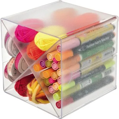Obrázek produktu pro deflecto 350201 deflecto organizační box Cube, 4 přihrádky, křišťálově čistý