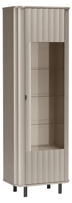 Produktbild von Vitrine SECHELT - Grau - Glasregale - Gefräste Front - 65 x 200 x 41 cm