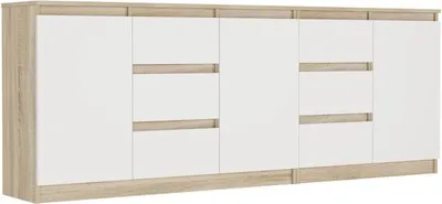 Produktbild von Kommode - Eiche Sonoma / Weiß - 200 x 76 x 76 cm - Modern R-200-S6