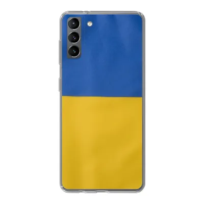 Produktbild von MuchoWow® Handyhülle Schutzhülle Hülle für Samsung Galaxy S21 Plus Nahaufnahme der Flagge der Ukraine Silikon Softcase Handy Hülle - Handy-Tasche