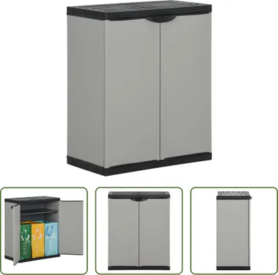 Immagine prodotto di The Living Store Contenitore per rifiuti grigio e nero 68x40x85 cm PP