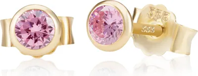 Produktbild von Paar 4,0mm 333 Gelb Gold 8 Karat Ohrstecker Zirkonia Pink Butterfly Verschluss