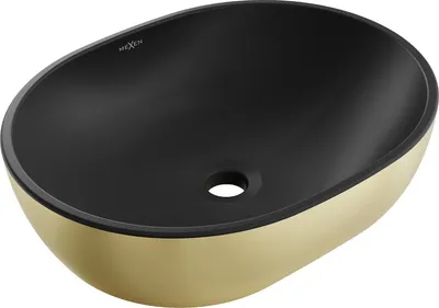 Immagine prodotto di Mexen Viki lavabo da appoggio 48 x 35 cm, nero opaco/oro - 21054876