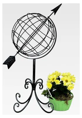Produktbild von Sonnenuhr Garten Metall Globus Modern Stehend Sonnenuhr aus Schmiedeeisen 72 cm Gartenuhr Gartendeko