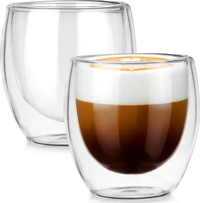 Immagine prodotto di Vilde | Bicchieri termici - 2 pezzi - 250 ml - A doppia parete - Per caffè e tè - In vetro - Resistente al calore