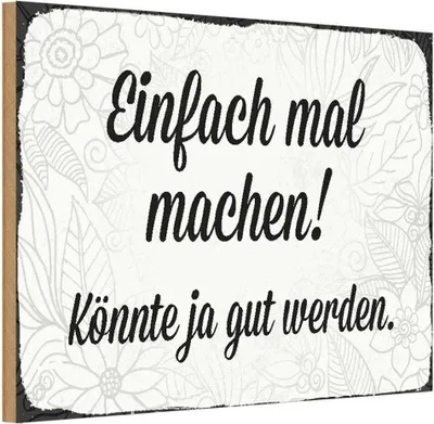 Produktbild von vianmo Holzschild 12x18 cm einfach mal machen Geschenk
