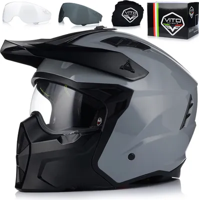 Obrázok produktu pre Motocyklová prilba Jet | VITO PREDATOR | Motocyklová prilba Skúter Modulárna prilba Veľkosť 2XL 61cm