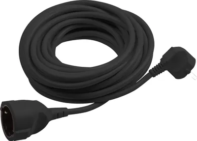 Produktbild von Meister Schutzkontakt-Verlängerung - 2 m Kabel - schwarz - Kunststoffleitung - IP20 Innenbereich / Kupplung mit Berührungsschutz / 7432220