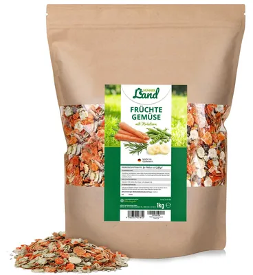 Obst-Gemüse-Mix mit Kräutern, 1 kg, für Hühner