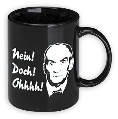 Zdjęcie produktu dla Close Up No! Kubek Louis de Funes, ceramiczny, można myć w zmywarce, 320 ml, czarny