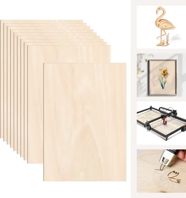 Produktbild von Clanmacy 40 stk A3 Holz-Platte | 420 x 300 x 3 | Dünne Sperrholz-Zuschnitte | Perfektes Blatt für Laubsäge, Brandmalerei, Laserschnitt, CNC Router, Durchbrochenes