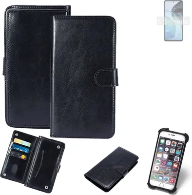 Produktbild von K-S-Trade 360° Hülle kompatibel mit Motorola Moto G72 schwarz Kunstleder Case BookCase WalletCase Kunstlederederhülle Handyhülle, Rundumschutz