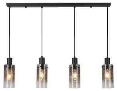 Zdjęcie produktu dla Lampa wisząca FUMEA czarna-dymiona 4xE27x60W metal wym:120x100x10cm IP20 Rabalux