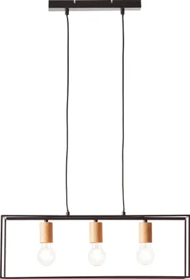 Produktbild von BRILLIANT Arica Pendelleuchte 3flg schwarz/holzfarbend 92747/76