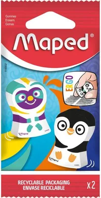 Image de Maped - gomme Ergo Fun, blister de 2 pièces