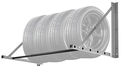 Produktbild von VEVOR Wandmontierter Klappreifenregal, 32" - 48" Verstellbares Reifenregal, Q235 Schwerlaststahl Reifenlagerregal für R14-R20 Zoll Standardreifen, Maximal 300 lbs Tragfähigkeit für Garage Werkstatt Reparaturwerkstatt, 300 lbs