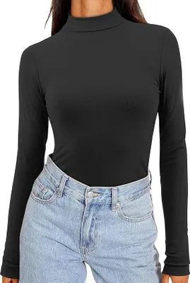 Produktbild von Damen Langarm T-Shirt Fitted Golf Bluse Schwarz Größe L