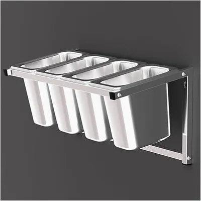 Imagen del producto de Juego de estanterías de acero inoxidable para especias, de montaje en pared, organizador de especias para cocina, buffet o restaurante, ideal para almacenar especias y alimentos
