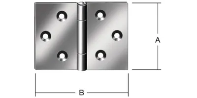 Zdjęcie produktu dla Zawias wysokość 80 mm szerokość 120 mm grubość 1,8 mm stal ocynkowana na niebiesko walcowana, szeroka