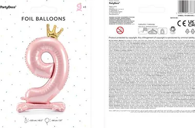Image de Ballon en feuille rose vif numéro "9", 84 cm - une décoration unique pour les anniversaires ! Donnez vie à votre fête et créez des souvenirs inoubliables avec cet accent élégant !