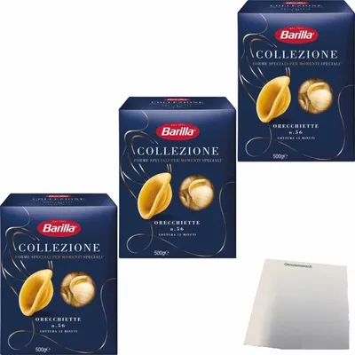 Produktbild von Barilla Orecchiette Pugliesi 3er Pack (3x500g Packung) + usy Block