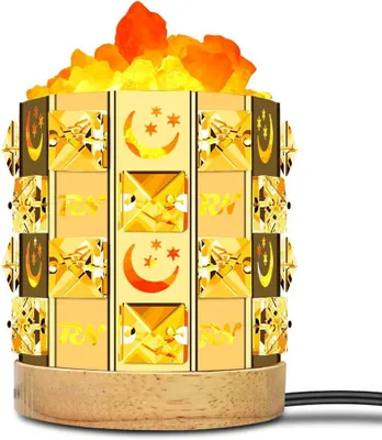 Produktbild von Coowoo Nachttischlampe, Salzlampen, Himalaya-Steinsalzlampen, Nachtlicht, Schlafzimmerbeleuchtung mit Dimmersteuerung für Schlafqualität, verbessert Stressabbau und saubere Luft