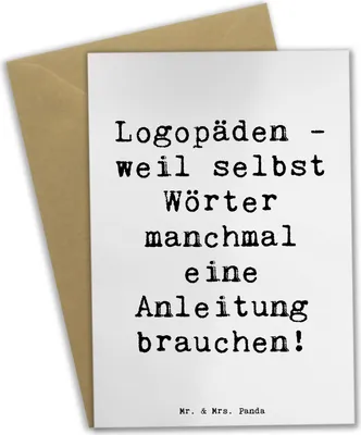 Produktbild von Mr. & Mrs. Panda Grußkarte Spruch Logopädin Helden - Weiß - Geschenk, glückwunschkarten, Stimmbildung, Beruf, Berufsprodukte, weihnachtskarten, Wertschätzung, Gesundheit
