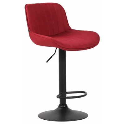 Produktbild von CLP 2er Set Barhocker Lentini Stoff 360° Drehbar Höhenverstellbar rot Gestell Farbe schwarz