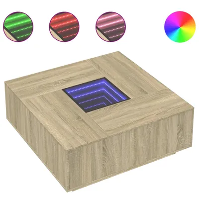 Produktbild von vidaXL Couchtisch mit Infinity-LED Sonoma-Eiche 100x100x40 cm