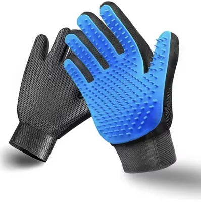 Produktbild von Fellbürstenhandschuh - Fellhandschuh - 1 Paar - Handschuh - Hundehaarkämmen - Fellkämmen - Handbürste - Katzen und Hunde - Silikon - CHPN
