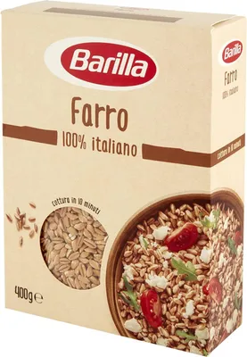 Produktbild von Barilla Farro 100% italienisch Dinkel Lecker, gesund und eine Quelle für Ballaststoffe Mittelmeerküche 400g