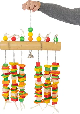 Produktbild von Holzspielzeug Jumbo-Bamboo XL · Papageienspielzeug · ca. 32 x 5 x 50 cm