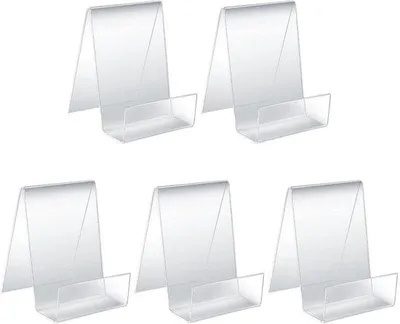 Produktbild von Famanu Acryl Bücherständer - 5 Stück - schräg - Tischständer - Acryl Halter