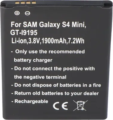 Immagine prodotto di Batteria Samsung Galaxy S4 Mini replica, Samsung GT-I9195, Samsung GT-I9190, Samsung GT-I9192, B500BE con NFC di AccuCell